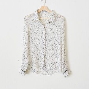 Valentine Gauthier PARIS SIZE 0 100% silk white sheer blouse